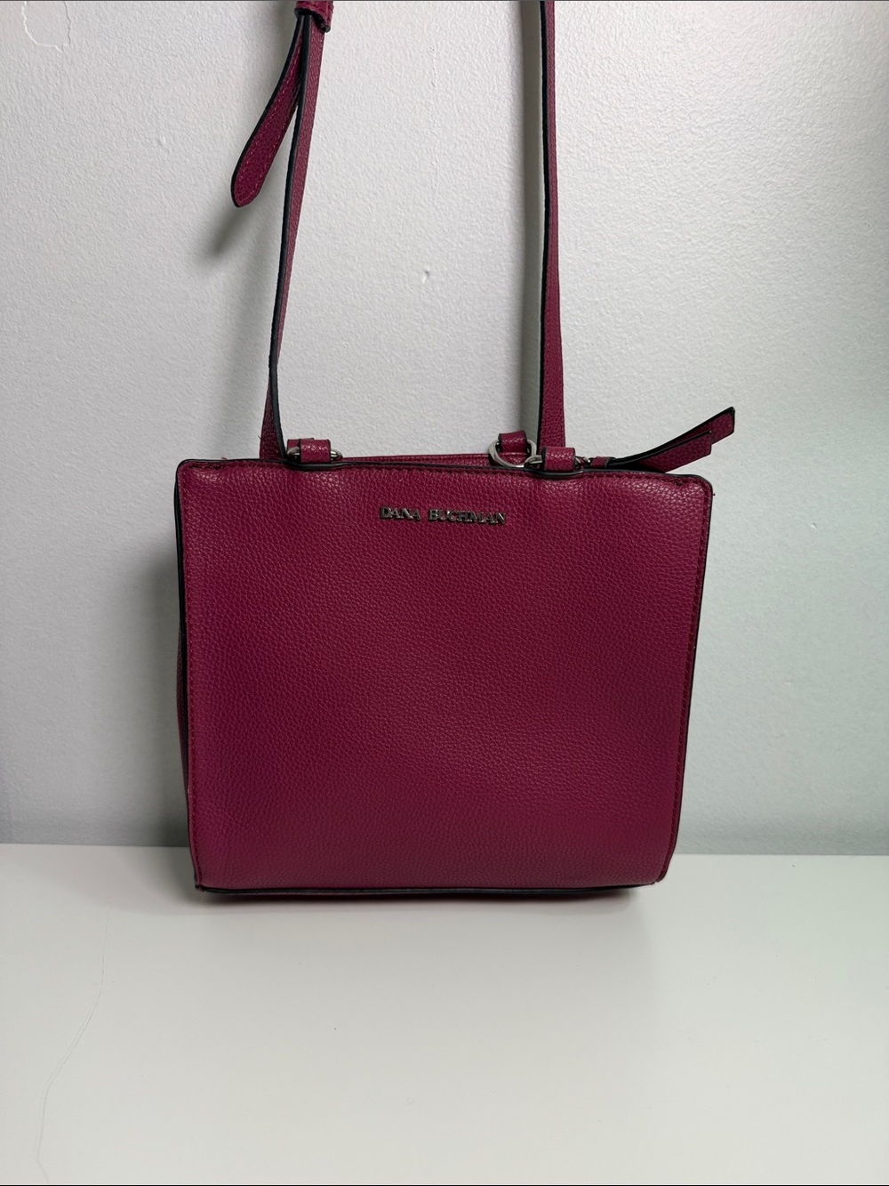 Dana Buchman Magenta Pebbled Crossbody Bag